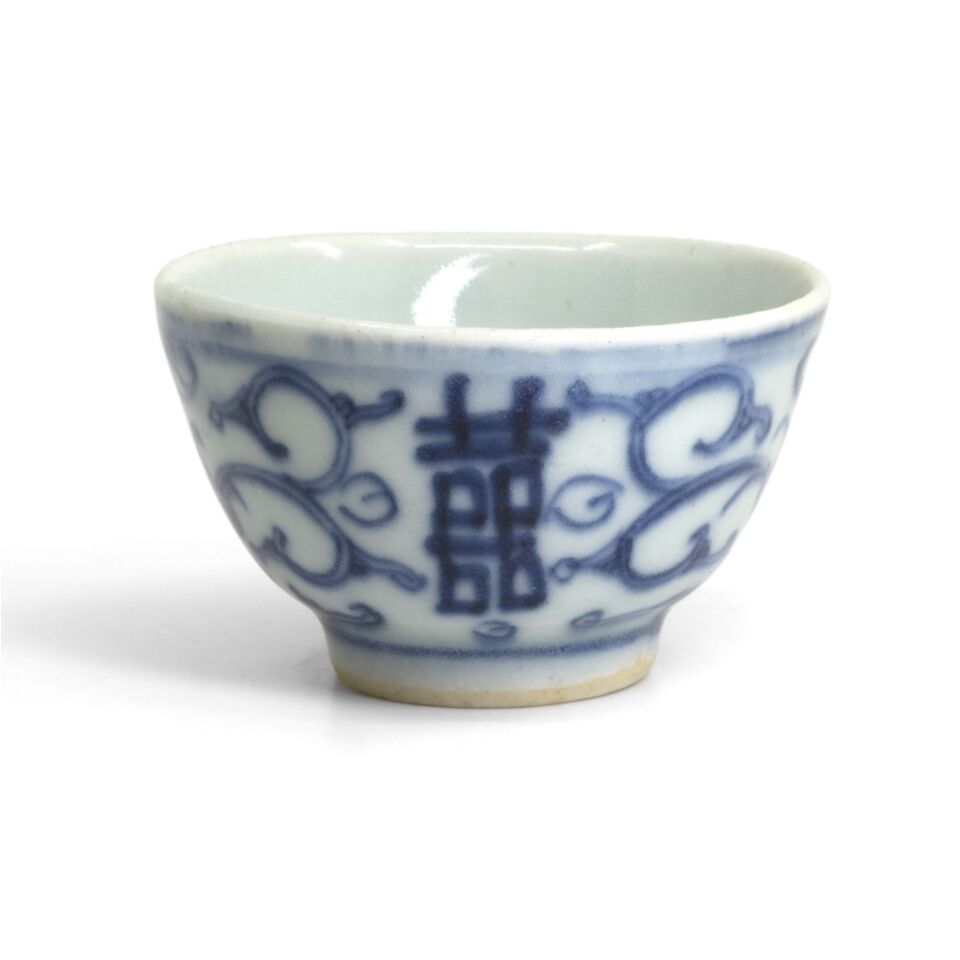 35ml Mid-late Qing, B&W porcelain teacup